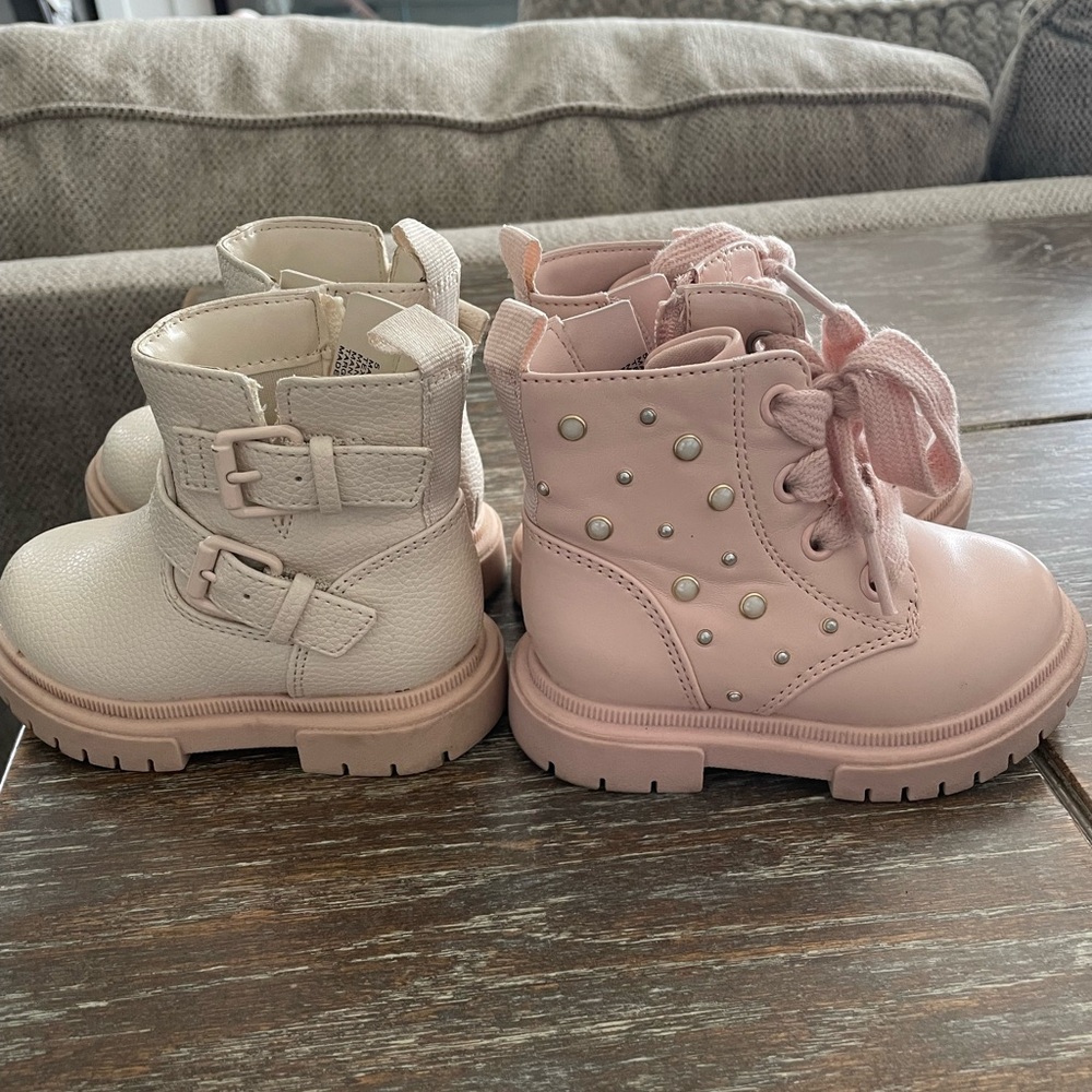 Cat & Jack Pink and Cream Kids Boots
